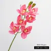 Orquídeas Cymbidium de Seis Flores Impressas em 3D, Buquês de Sala de Estar de Alta Qualidade, Flores Artificiais para Recepções de Hotel, Buquês de Noiva
