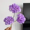 Flor Artificial con 3 Cabezas, Hortensia de Tallo Único, Accesorio para Fotografía de Boda en Jardín, Arreglo Floral para Celebraciones de Boda, Flor Artificial