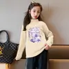 Y2128# camiseta de manga larga para niña otoño nuevo abrigo grande para niños camiseta de moda ropa para niños ropa fina de otoño para niños