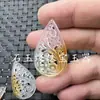 Pingente de Jade Gelo Oco Pingente Gota d'Água Cor Bonita Pingente Cauda de Fênix Brincos Pingente Pingente de Grampo de Cabelo Marca de Jade