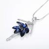 Estilo Coreano e Japonês Novo Corrente de Suéter de Menina de Balé Versátil Colar Longo Acessórios de Roupa Joia Pingente Estilo Diamante Azul