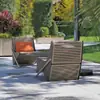 Juego de sofá y mesa de centro para exteriores, diseñado para villas, jardines y patios, con asientos de aleación de aluminio y construcción impermeable, adecuado para balcones exteriores