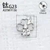 G23 Aleación de Titanio Puro Estilo Simple y Fresco Forma de Corazón Trébol de Cuatro Hojas Aretes Tachonados con Diamantes Joyería para Piercing Aretes de Moda Versátiles