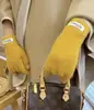 Nuevos Guantes Cálidos de Punto Engrosados para Mujer en Otoño e Invierno Estudiantes Color Sólido Guantes sin Dedos para Pantalla Táctil Venta al por Mayor