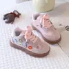 Zapatos de Skate para Niñas Estilo Primavera y Otoño Bordado Floral Suela Suave Transpirables Zapatos Casuales Dulces Zapatos de Argan para Niños Zapatos Deportivos de Caña Baja