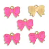 Acessórios de Joias DIY de Liga com Pingente de Esmalte Colorido Brilhante Pingente de Laço Brincos Colar Pingente de Chaveiro W471