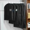 Funda Antipolvo para Traje, Bolsa Colgante Transparente para Prenda, Bolsa de Embalaje Negra, Funda Antipolvo para Traje, Bolsa con Cremallera de Tela No Tejida, Ropa