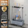 Estante Móvil Elevado de Acero Inoxidable para Mopas de Pie Escurridor de Mopas Estante de Almacenamiento Holder para Escobas de Limpieza de Baño