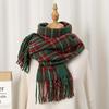2024 atmosfera cachecol grosso doce inverno ao ar livre quente cashmere xadrez xale feminino cachecol de alta qualidade