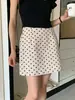 Saia Retro Americana de Bolinhas para Mulheres, Nova Saia Justa Estilo Francês, Saia Evasê, Saia Curta, Saia da Moda para Mulheres, Tendência Estilo Coreano