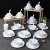 Vajilla Especial para Restaurantes de Hot Pot, Hoteles y Posadas, Juego de Cuenco y Plato de Plástico Imitación Porcelana, Juego de Mesa Blanco Melamina Comercial de Cuatro Piezas