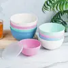 Tazón redondo de paja de trigo transfronterizo para arroz con tapa tazón para sopa tazón de plástico cocina doméstica sellado para conservar la frescura tazón para la cena venta al por mayor