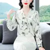 Camisa de Gasa con Cuello en V, Manga Larga y Lazo, Estilo Nuevo Primavera 2026 para Mujer, Blusa Elegante, Camisa Básica