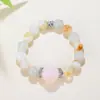 Populares en el comercio exterior, pulseras de cuentas hechas a mano para hombres y mujeres para aliviar la ansiedad, pulseras de la suerte del zodíaco de cristal natural europeas y americanas