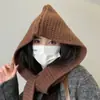 Gola Quente com Proteção de Orelha Chapéu de Tricô Barak Chapéu Quente para Mulheres Rafa Integrado Outono e Inverno Uso Duplo Versão Coreana