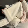 Calça de malha grossa com forro de fleece, perna larga, para mulheres, novo modelo de inverno 2026, calça casual reta macia e com bom caimento, comprimento total