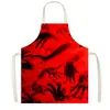 Saia com Atmosfera de Terror de Halloween Padrão de Caveira Manchas de Sangue Sem Mangas Decote Halter Avental Anti-Sujeira Cozinha Assar