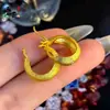 Brincos de Argola Grandes em Formato de V com Design Trançado, Superfície Lisa, Ouro Escovado, Cravejados com Diamantes, Estilo Novo, Brincos de Moda Versáteis de Nicho