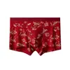 Ropa Interior Roja Año del Zodiaco Masculino 2026 Hombres 10A Antibacteriana Entrepierna Boxer Briefs Boxer Briefs Rojos Grandes de Boda