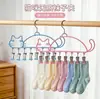 Secador de calcetines con temática de gato y múltiples pinzas, tendedero doméstico para ropa interior y calcetines de bebé, herramienta para secar calcetines para dormitorio