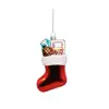 Calcetines de Navidad de cristal personalizados por el fabricante, pequeños adornos creativos, colgantes para el árbol de Navidad, decoraciones para el ambiente navideño