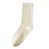 Calcetines Blancos a Media Pantorrilla para Mujer, de Verano, Absorbentes de Sudor, Transpirables, de Algodón Puro, Estilo Holgado, para Combinar con Zapatos Pequeños de Cuero, Calcetines Maternos sin Costuras, Calcetines Zhuji