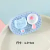 Estuche de almacenamiento de lentes de contacto estilo Ins, caja de cuidado portátil, estuche para gafas plano de color sólido de alta gama, ligero