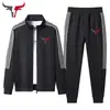 Conjuntos Esportivos e Casuais Masculinos, Cardigans da Moda com Gola Alta para Primavera e Outono, Moletons e Calças, Conjuntos para Casais Podem Ser Impressos de Acordo com a Imagem