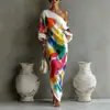 Sitio Web Independiente Transfronterizo Europeo y Americano Nuevo Verano 2026 Elegante y de Alta Gama Estilo Francés Vestido Estampado para Mujer Talla Grande