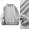 Camiseta de Manga Larga para Hombre de Terciopelo Zorro Plateado de 420g, Top Engrosado con Forro Polar, Cuello Redondo, Camiseta Base, Ropa Interior Térmica de Color Sólido para Otoño e Invierno