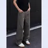 Calça Casual Cleanfit Retro Americano Cor de Café Scimitar Masculina Calça Reta Drapada High Street Bonita Calça Bootcut