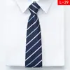 Fabricante Corbata Negra para Hombre Rayas Azul Corbata de Negocios Nudo Perezoso Corbata con Cremallera sin Nudo Venta al por Mayor en Stock