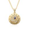 Colgante microincrustado Ojo de Faraón escudo pequeño estilo exótico colgante para hombres y mujeres Colgante Ojo del Diablo