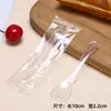 Colher Descartável para Iogurte Colher para Degustação de Sorvete Sobremesa Gelatina Pudim Molho Embalada Individualmente Pequena Colher de Plástico