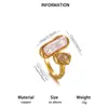 Moda Transfronteriza Europea y Americana Diseño Exquisito para Mujer Anillo Abierto Ajustable de Cobre con Circonita y Perla de Imitación Irregular