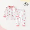 Conjunto de Top de Manga Larga y Pantalones de Otoño para Niños Ropa Interior Separada Infantil Algodón Puro Pijamas de Bebé Ropa de Casa de Manga Larga para Niñas de Primavera y Otoño