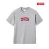 Camiseta de Algodón Pesado Moda Americana Transfronteriza Estampado de Letras Supreme Cuello Redondo Manga Corta Unisex Holgada Casual para Hombres y Mujeres