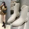 Botas Martin de Punta Fina para Mujer 2026 Otoño/Invierno Nuevas Casuales Estilo Vaquero Occidental Algodón Grueso Cálido Botas para Mujer