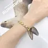 Pulsera de Hoja Dorada Transfronteriza Moda Joyería de Boda para Mujer Chapada en Diamante 18K Pulsera Dorada de Trigo al por Mayor