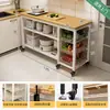 Estante de almacenamiento para cocina, cesta multifuncional para verduras, encimera de corte, estante de almacenamiento para microondas y utensilios de cocina, gabinete lateral, mesa multicapa