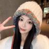 Otoño e Invierno Nuevo Estilo Coreano Cálido Sombrero de Felpa para Mujer, Protección para las Orejas, Puntera Engrosada, Versátil Gorro Tejido de Lana Pequeño que Favorece el Rostro