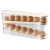 Caja de almacenamiento de huevos rodante con puerta lateral para refrigerador, artefacto organizador de cajas de huevos, rejilla para huevos, caja de huevos rodante