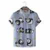 2024 Exportação Verão Novo Estilo Impressão Digital Popular 3D Simples e Fofo Pequeno Animal Camisa Casual Solta Masculina