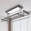 Secador de Roupas Elétrico Ultrafino para Uso Doméstico, Haste Inteligente Tipo Elevatório para Secar Roupas, Máquina de Secar Roupas Montada no Teto Tipo Leve com Haste Dupla para Varanda