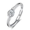 Anel Interlaçado de Amor Romântico Anel de Dedo Indicador com Diamante para Proposta de Casamento Feminina Anel de Casamento Aberto Japonês e Coreano Pulseira para Namorada