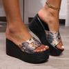 Comercio Exterior Talla Grande Sandalias y Pantuflas de Moda con Plataforma de Cuña para Mujer Verano Nuevo Color Pantuflas de Boca de Pescado para Mujer Venta al por Mayor