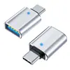 Leitor de Cartão para Celular com Conector Tipo-C para USB 3.0 com Luz, Acessórios Adaptadores de Carregamento para Carro Atacado