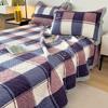 Sábana cálida y gruesa de terciopelo de cristal para otoño e invierno, manta de encaje de una sola pieza de tres piezas, manta acolchada antideslizante para el hogar