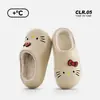 Pantuflas Originales Autorizadas de Hello Kitty para Mujer, Lindas, Impermeables, Se Pueden Usar al Aire Libre, Soporte para el Arco del Pie, Pantuflas de Algodón con Forro de Peluche, Invierno