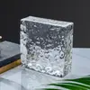 Tijolo de vidro transparente bolha cor parede divisória sólido quadrado hot melt tijolo Cristal padrão gelo super branco bar fábrica bloco